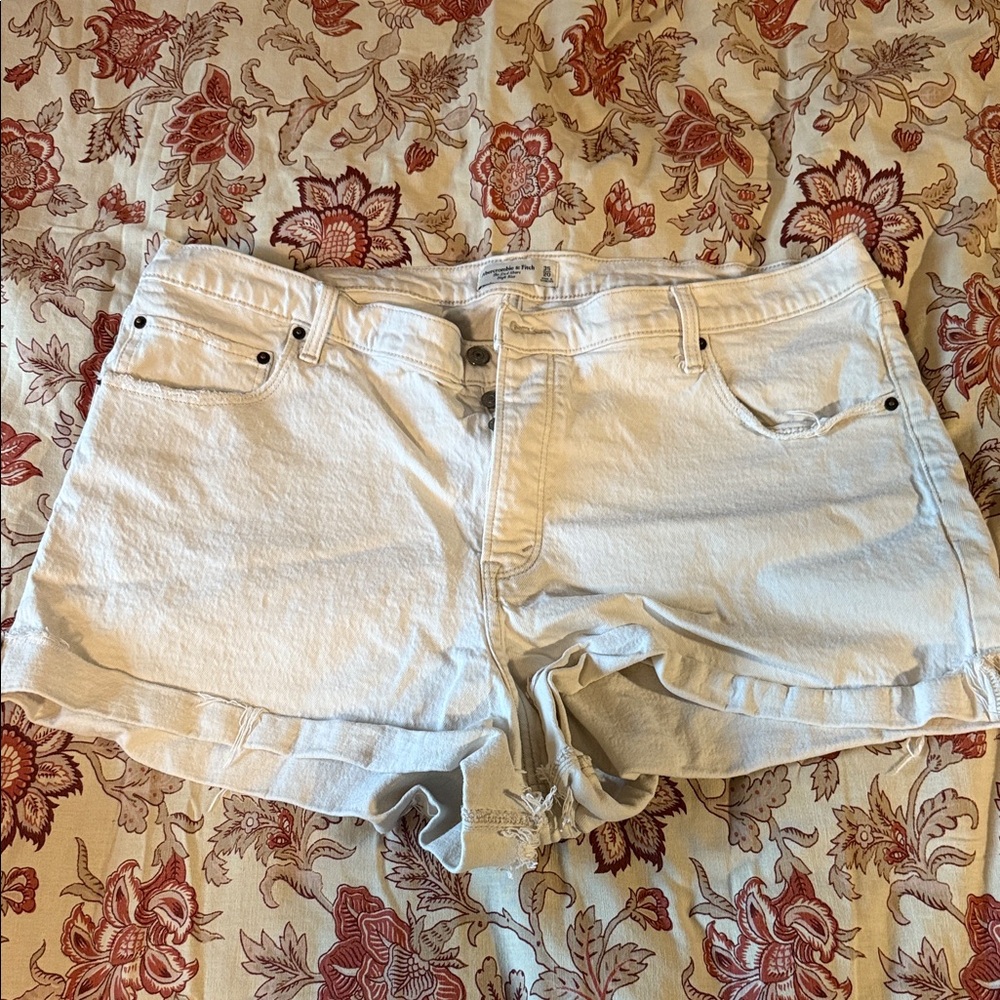 Abercrombie & Fitch Cream Jean Shorts